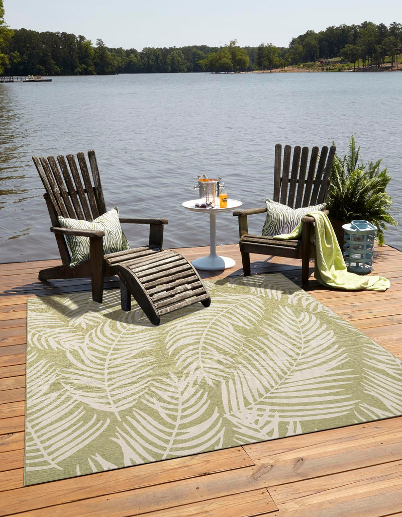 Garden Terrace Escape Collection Area Rug - Verdure (Green) Square Green  lifestyle 0