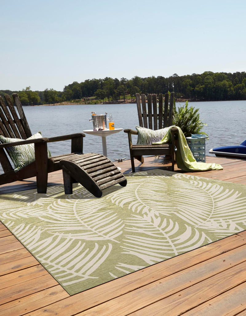 Garden Terrace Escape Collection Area Rug - Verdure (Green) Square Green  lifestyle 2