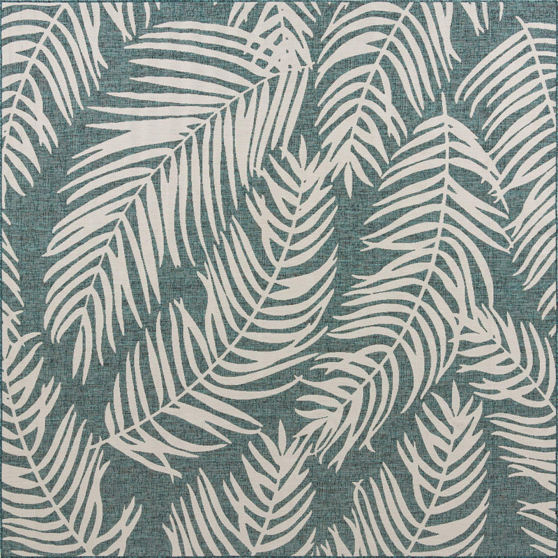 Garden Terrace Escape Collection Area Rug - Verdure (Teal) Square Teal Main