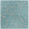 Seaside Blooms Collection Area Rug -  Azure Square Light Aqua  lifestyle 131