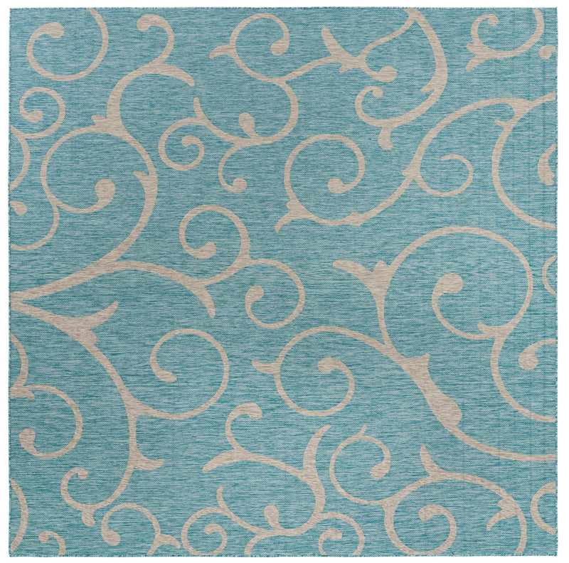 Seaside Blooms Collection Area Rug -  Azure Square Light Aqua  lifestyle 131