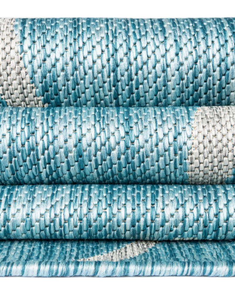 Seaside Blooms Collection Area Rug -  Azure Rectangle Light Aqua  lifestyle 19