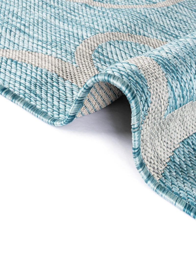 Seaside Blooms Collection Area Rug -  Azure Rectangle Light Aqua  lifestyle 26