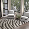 Patio Stripe Harmony Collection Area Rug - Cabana (Charcoal) Square Charcoal  lifestyle 17