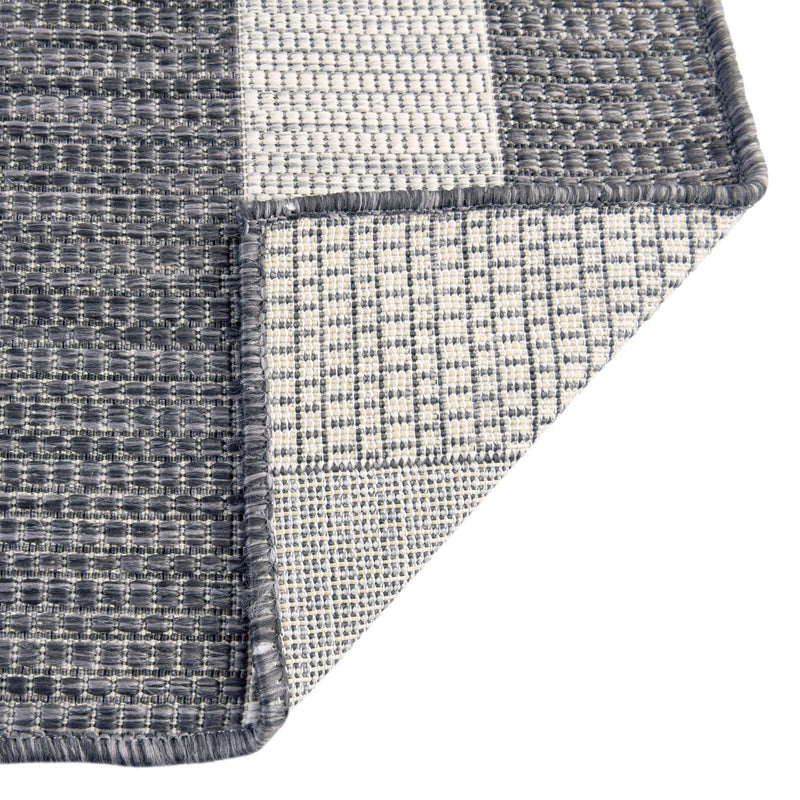 Patio Stripe Harmony Collection Area Rug -  Veranda Square Charcoal Gray  lifestyle 7