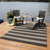 Patio Stripe Harmony Collection Area Rug -  Veranda Square Charcoal Gray  lifestyle 13