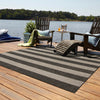 Patio Stripe Harmony Collection Area Rug -  Veranda Square Charcoal Gray  lifestyle 14