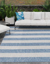 Patio Stripe Harmony Collection Area Rug -  Veranda Square Blue  lifestyle 2
