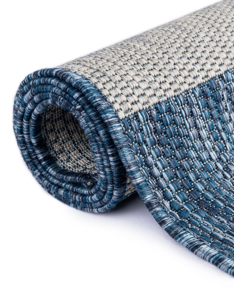 Patio Stripe Harmony Collection Area Rug -  Veranda Square Blue  lifestyle 16