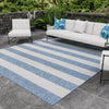 Patio Stripe Harmony Collection Area Rug -  Veranda Square Blue  lifestyle 19