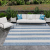 Patio Stripe Harmony Collection Area Rug -  Veranda Square Blue  lifestyle 20