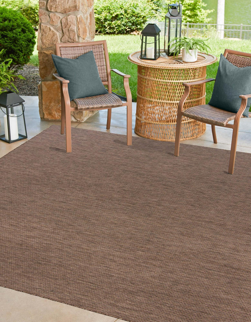 Patio Perfection Collection Area Rug - Veranda (Light Brown) Square Light Brown  lifestyle 17