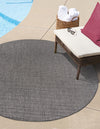 Patio Perfection Collection Area Rug - Veranda (Black) Round Black  lifestyle 0