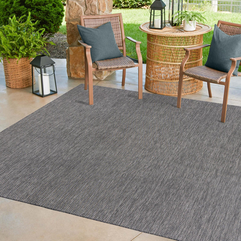 Patio Perfection Collection Area Rug - Veranda (Black) Square Black  lifestyle 49