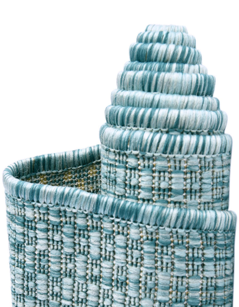 Patio Perfection Collection Area Rug - Veranda (Aquamarine) Round Aquamarine  lifestyle 13