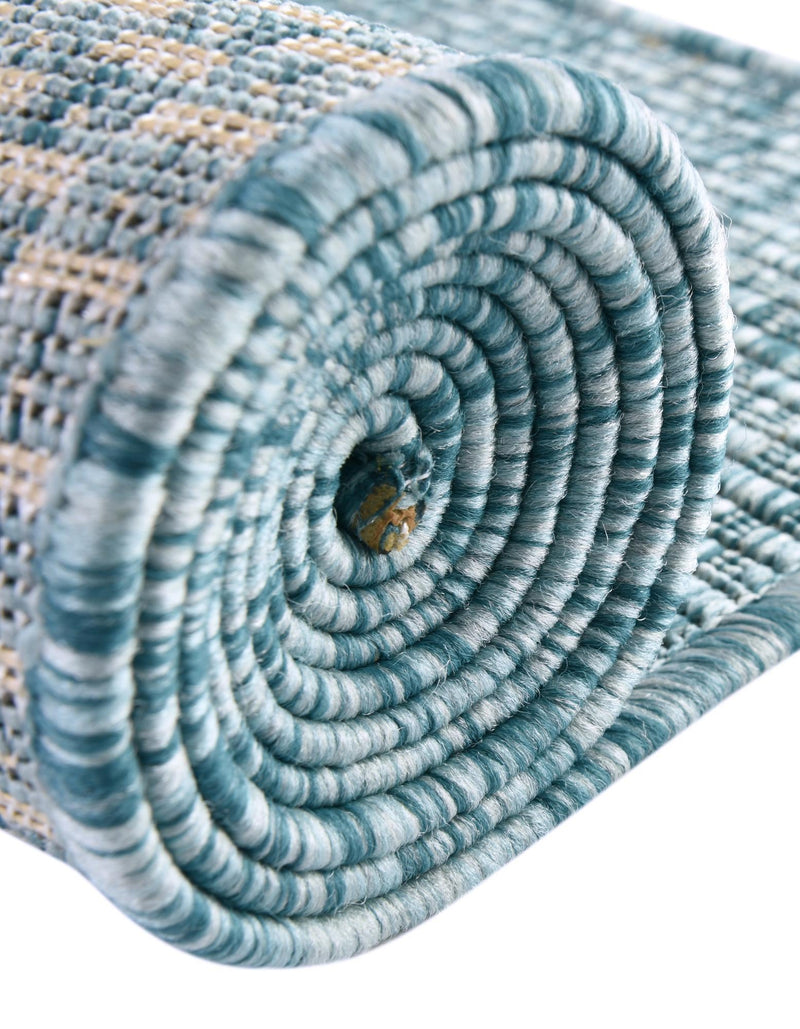 Patio Perfection Collection Area Rug - Veranda (Aquamarine) Round Aquamarine  lifestyle 15
