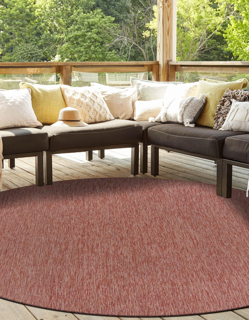 Patio Perfection Collection Area Rug - Veranda (Rust Red) Round Rust Red  lifestyle 7