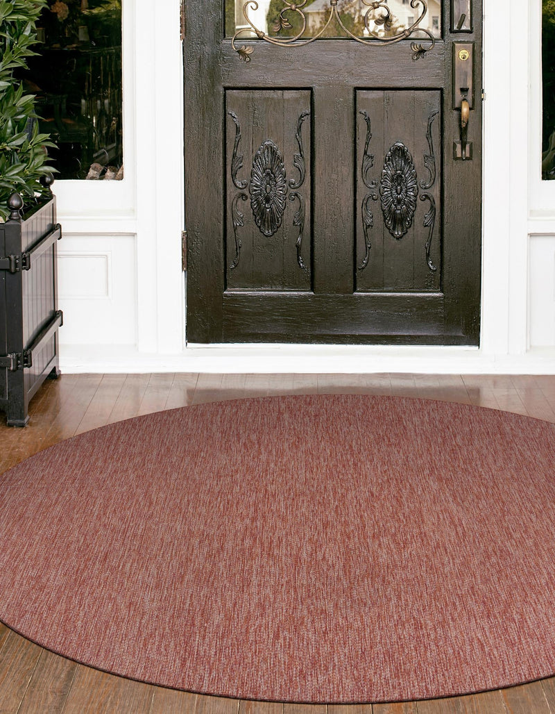 Patio Perfection Collection Area Rug - Veranda (Rust Red) Round Rust Red  lifestyle 8