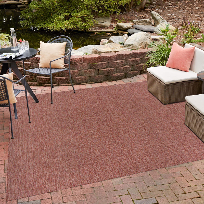 Patio Perfection Collection Area Rug - Veranda (Rust Red) Square Rust Red  lifestyle 13