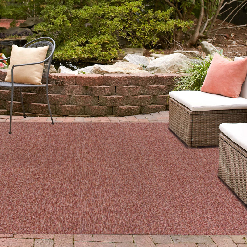 Patio Perfection Collection Area Rug - Veranda (Rust Red) Square Rust Red  lifestyle 14
