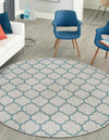 Garden Lattice Oasis Collection Area Rug - Arbor (Gray) Round Gray  lifestyle 6