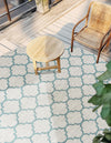 Garden Lattice Oasis Collection Area Rug - Arbor (Gray) Round Gray  lifestyle 7