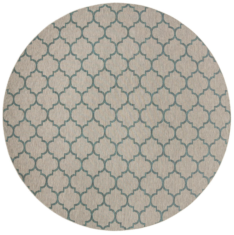 Garden Lattice Oasis Collection Area Rug - Arbor (Gray) Round Gray Main