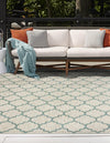 Garden Lattice Oasis Collection Area Rug - Arbor (Gray) Square Gray  lifestyle 2