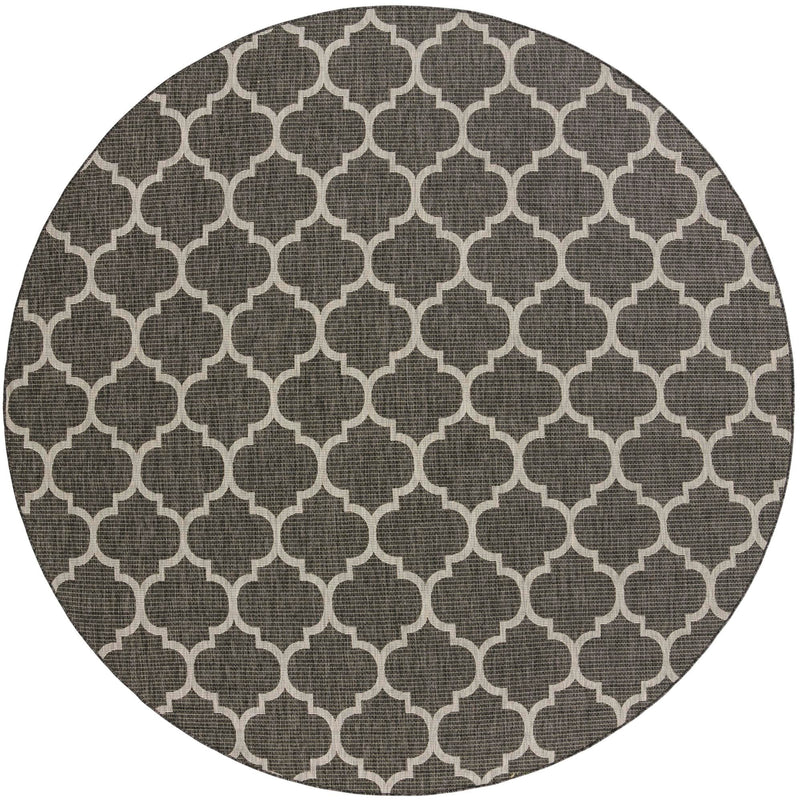 Savannah Pergola Collection Area Rug - Arbor (Black) Round Black  lifestyle 46