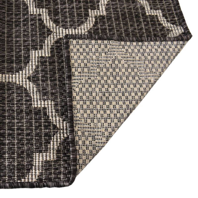 Garden Lattice Oasis Collection Area Rug - Arbor (Black) Square Black  lifestyle 15