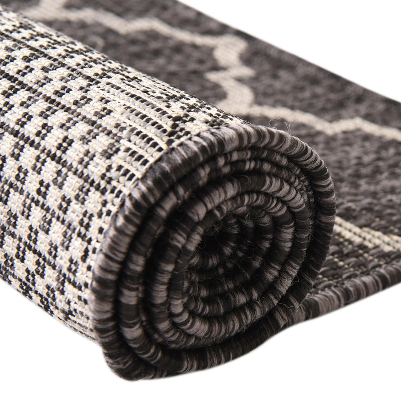 Garden Lattice Oasis Collection Area Rug - Arbor (Black) Square Black  lifestyle 18