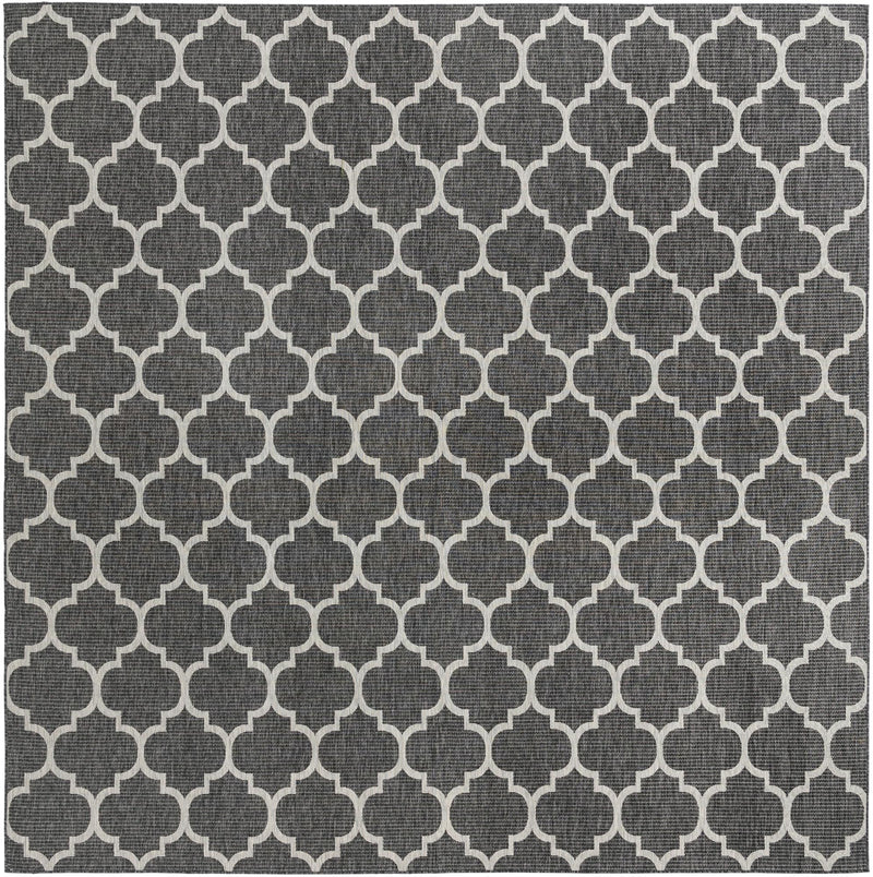 Garden Lattice Oasis Collection Area Rug - Arbor (Black) Square Black Main