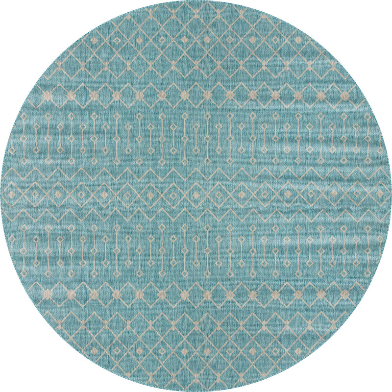 Savannah Pergola Collection Area Rug -  Pergola (Aqua) Round Aqua  lifestyle 19