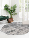 Riviera Elegance Collection Area Rug -  Grasse Octagon Dark Gray  lifestyle 2