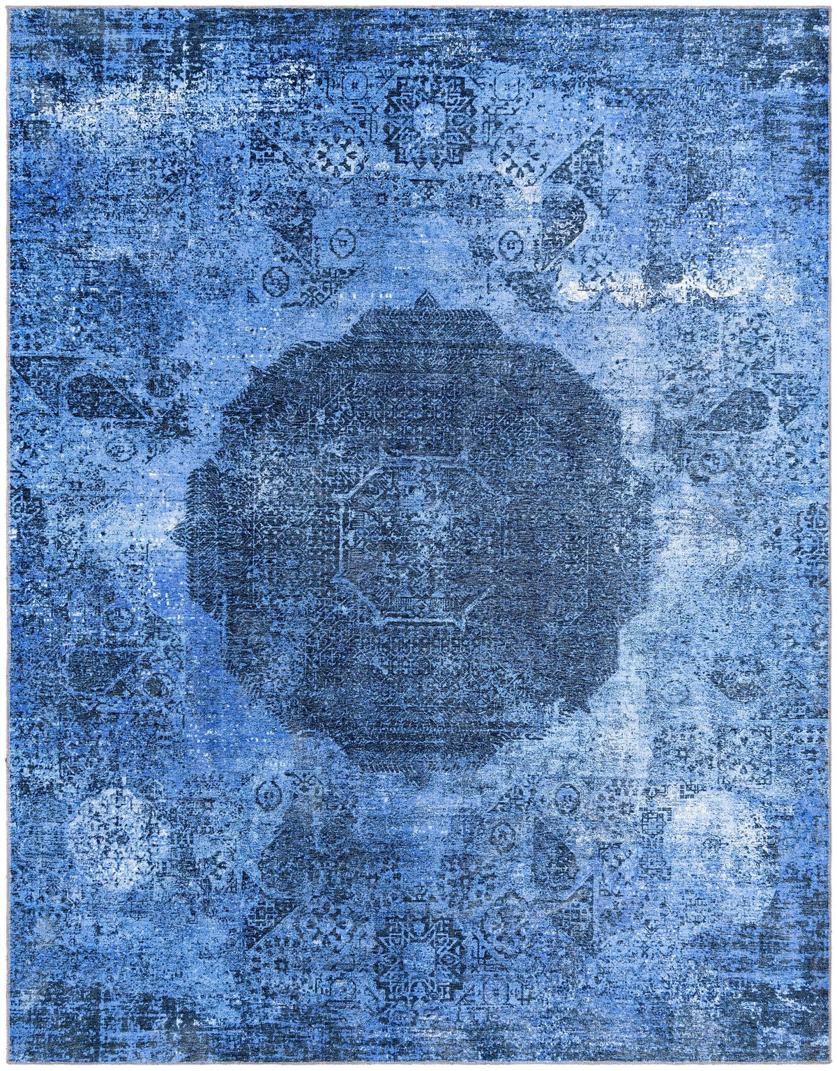 Laguna Sands Collection Area Rug - Catalina Rectangle Overdyed Blue  lifestyle 3