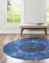 Laguna Sands Collection Area Rug - Catalina Round Overdyed Blue  lifestyle 71