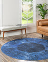 Laguna Sands Collection Area Rug - Catalina Round Overdyed Blue  lifestyle 91