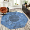 Laguna Sands Collection Area Rug - Catalina Octagon Overdyed Blue  lifestyle 144