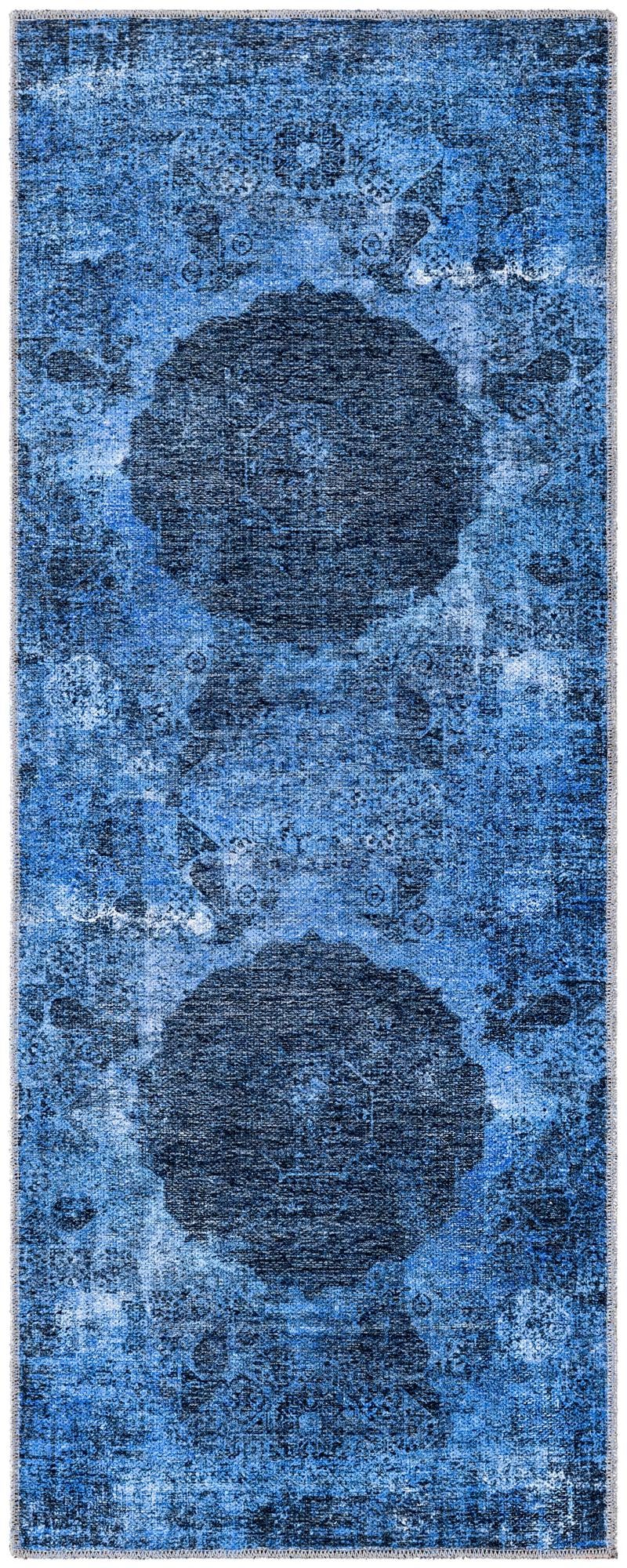 Laguna Sands Collection Area Rug - Catalina Runner Overdyed Blue  lifestyle 85