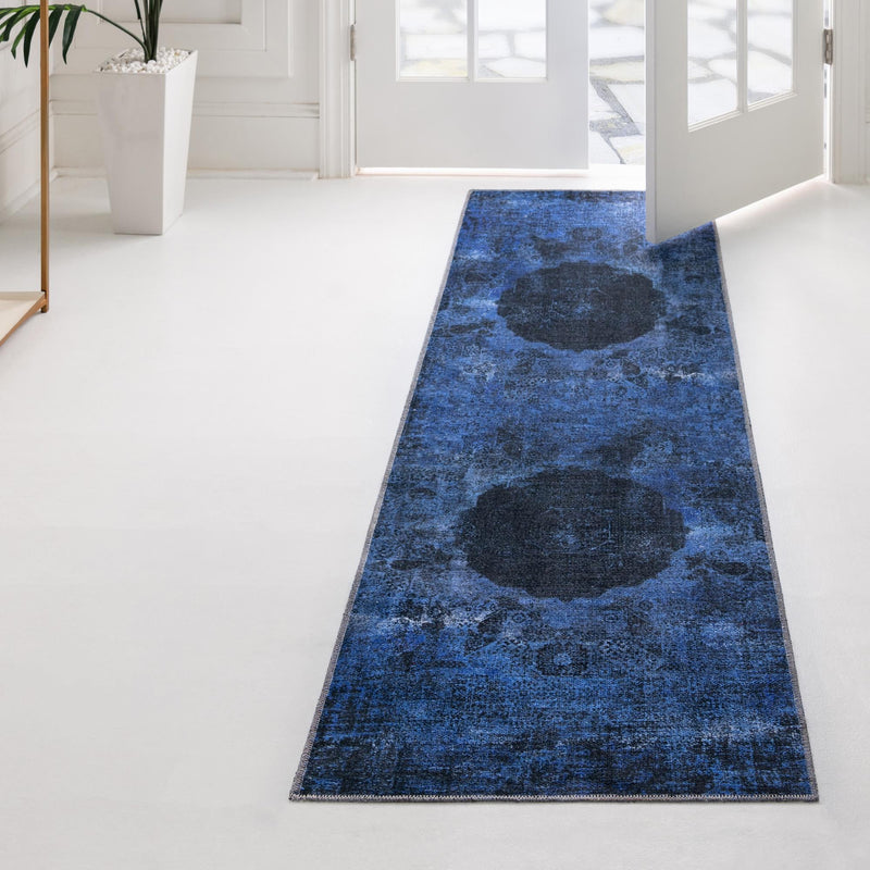 Laguna Sands Collection Area Rug - Catalina Runner Overdyed Blue  lifestyle 146