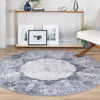 Laguna Sands Collection Area Rug - Catalina Round Gray Ivory  lifestyle 140