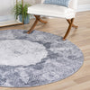 Laguna Sands Collection Area Rug - Catalina Round Gray Ivory  lifestyle 148