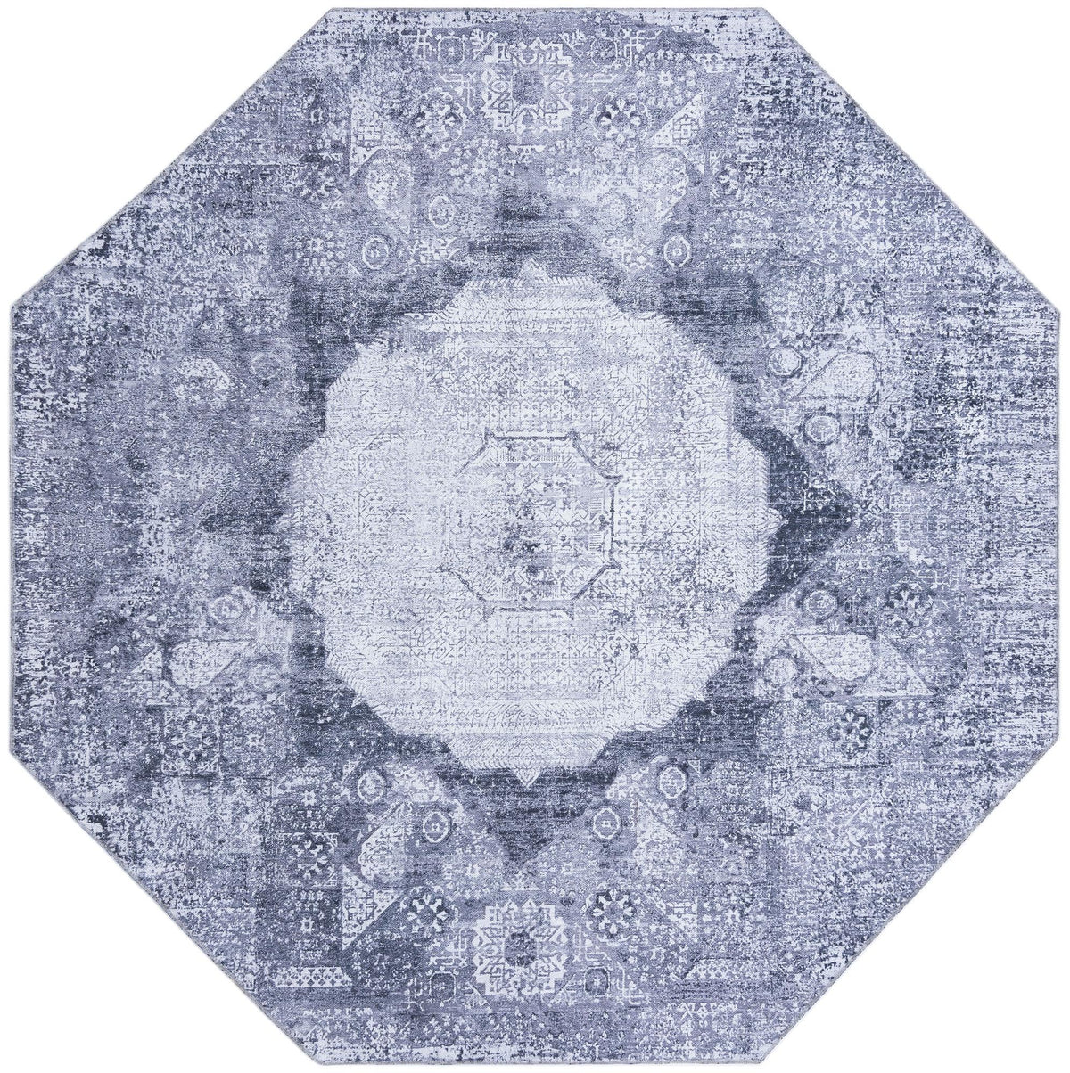 Laguna Sands Collection Area Rug - Catalina Octagon Gray Ivory  lifestyle 63