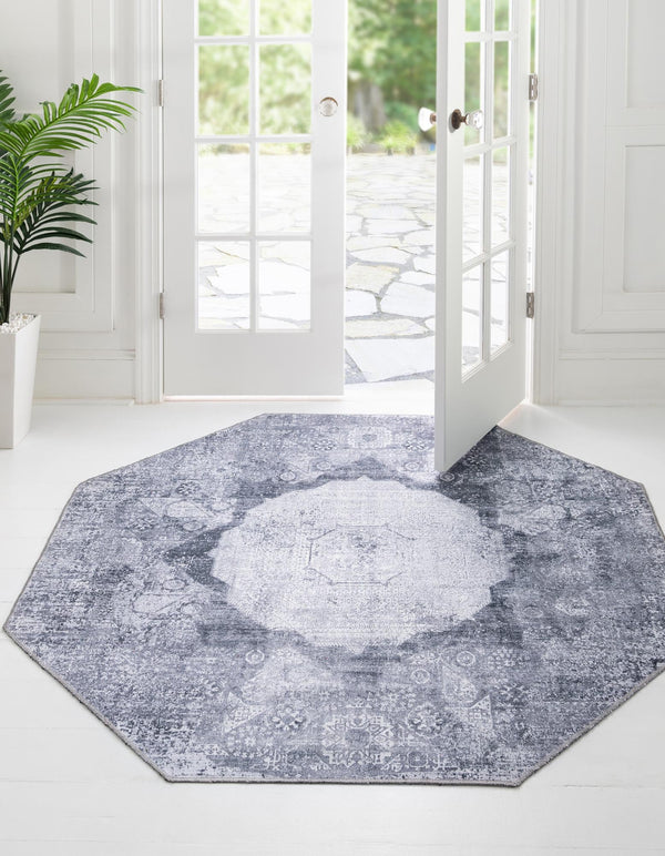 Laguna Sands Collection Area Rug - Catalina Octagon Gray Ivory  lifestyle 43