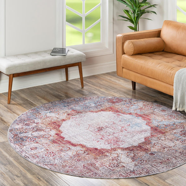 Laguna Sands Collection Area Rug - Catalina Round Multi  lifestyle 145