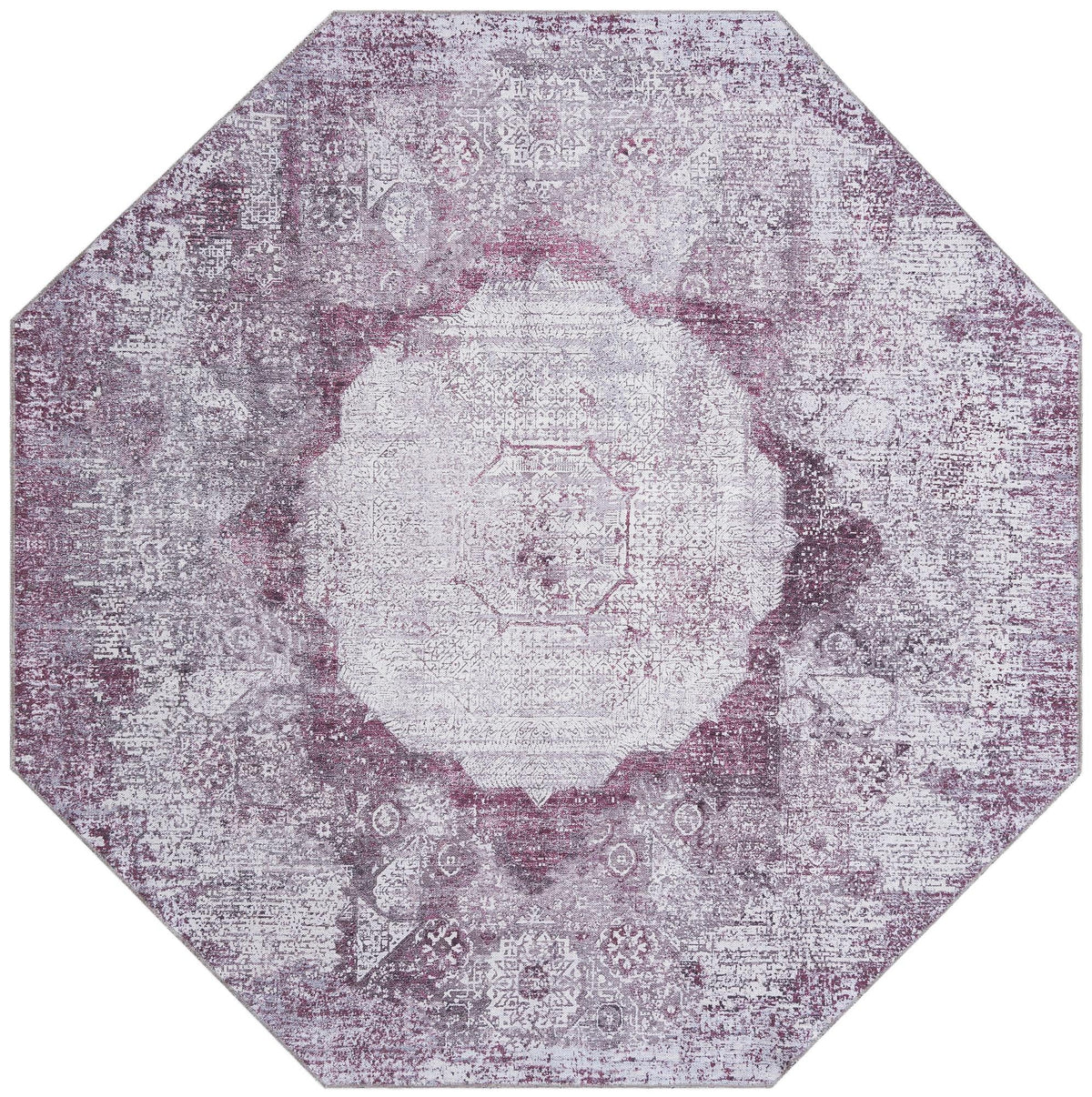 Laguna Sands Collection Area Rug - Catalina Octagon Ivory and Pink  lifestyle 80