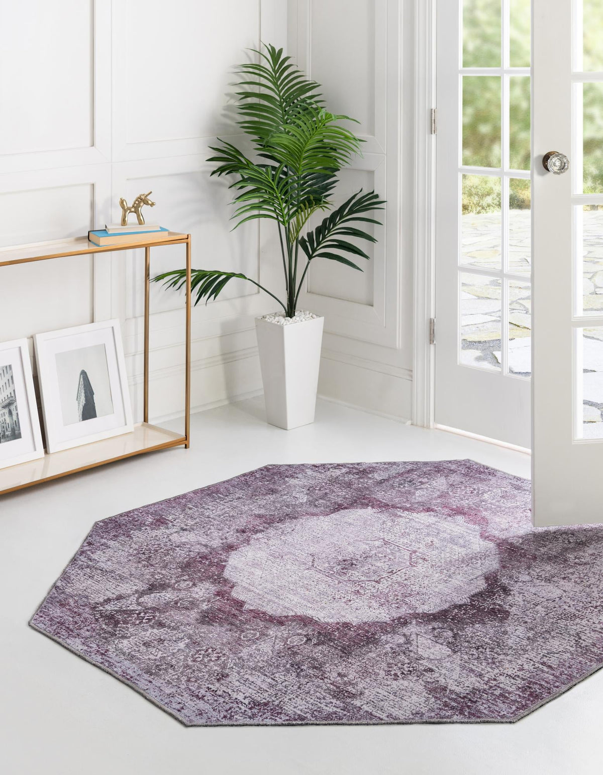 Laguna Sands Collection Area Rug - Catalina Octagon Pink Ivory  lifestyle 99