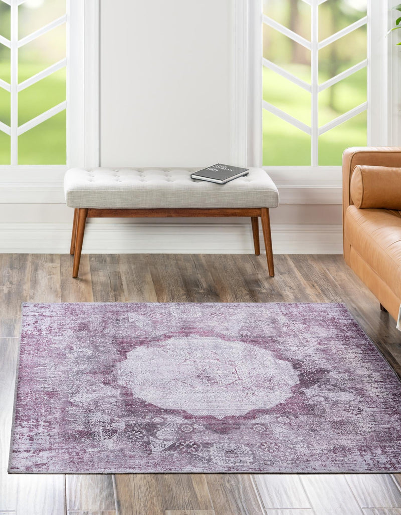 Laguna Sands Collection Area Rug - Catalina Square Pink Ivory  lifestyle 46
