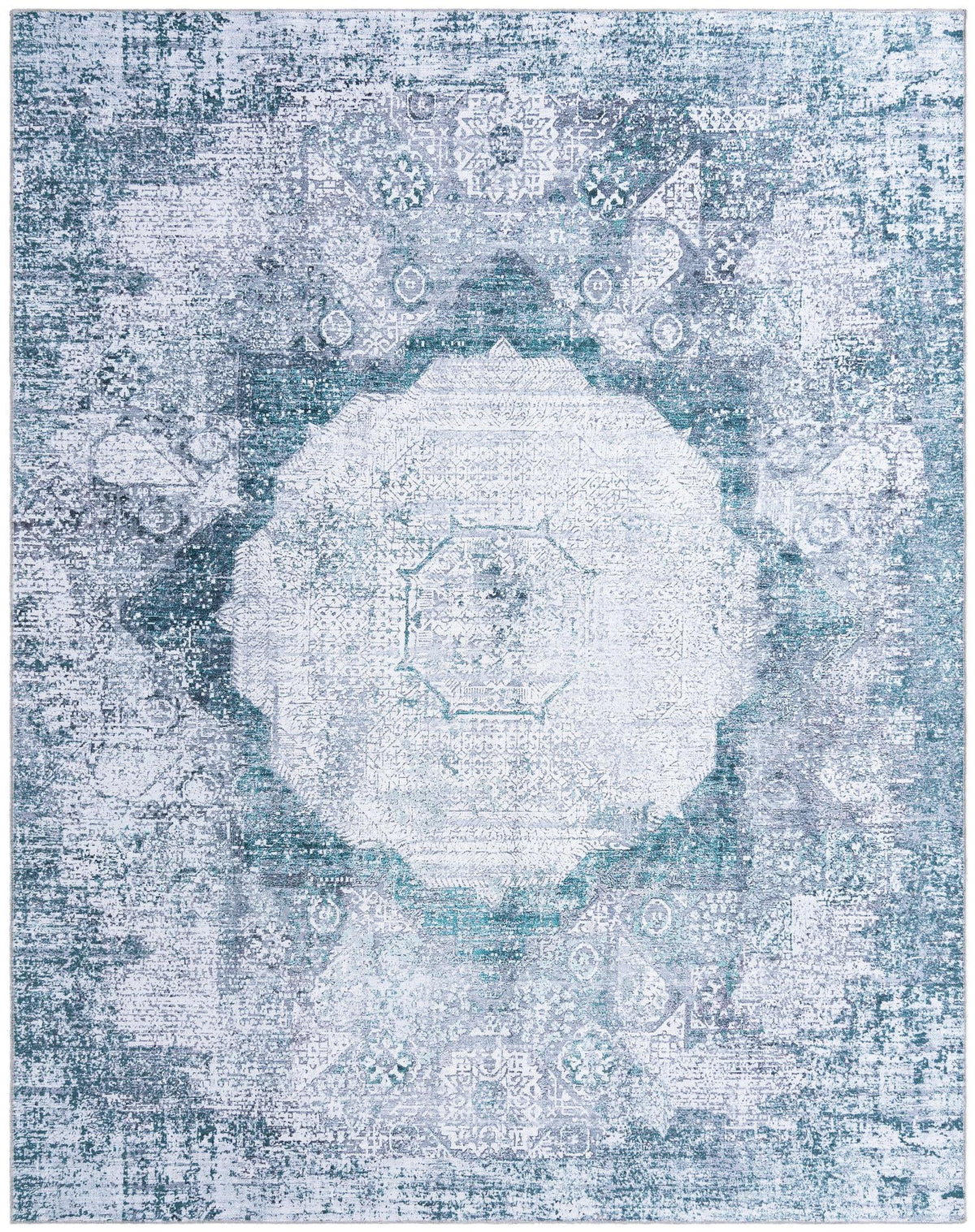 Laguna Sands Collection Area Rug - Catalina Rectangle Teal and Ivory  lifestyle 5