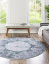 Laguna Sands Collection Area Rug - Catalina Round Teal Ivory  lifestyle 81